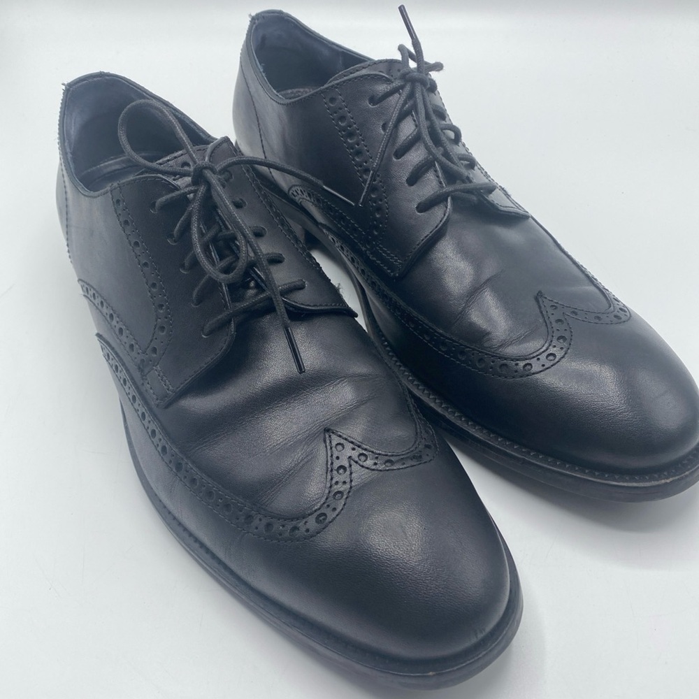 Cole Haan Grand.OS Wingtip Oxford Mens 11 M Black Leather Almond Toe C26144 Wats